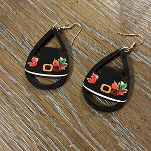 Wooden Thanksgiving earrings